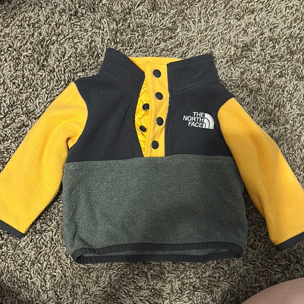 The North Face Yellow and Gray Kids Pullover